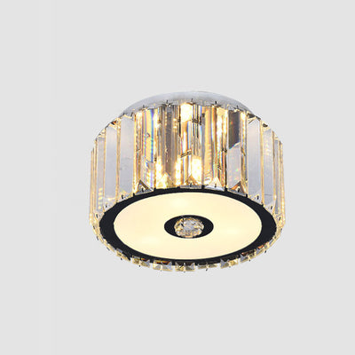 Contemporáneo Cilindro Escandinavo Cuadrado Tira de Acero Inoxidable Cristal Acrílico Lámpara de Techo de Montaje Empotrado de 4 Luces para Sala de Estar 