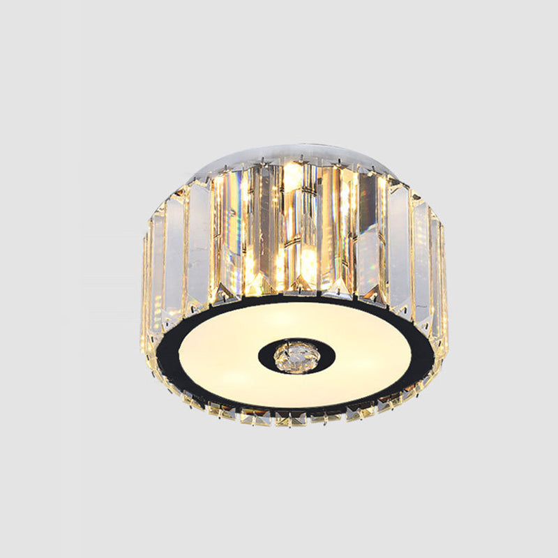 Contemporáneo Cilindro Escandinavo Cuadrado Tira de Acero Inoxidable Cristal Acrílico Lámpara de Techo de Montaje Empotrado de 4 Luces para Sala de Estar 