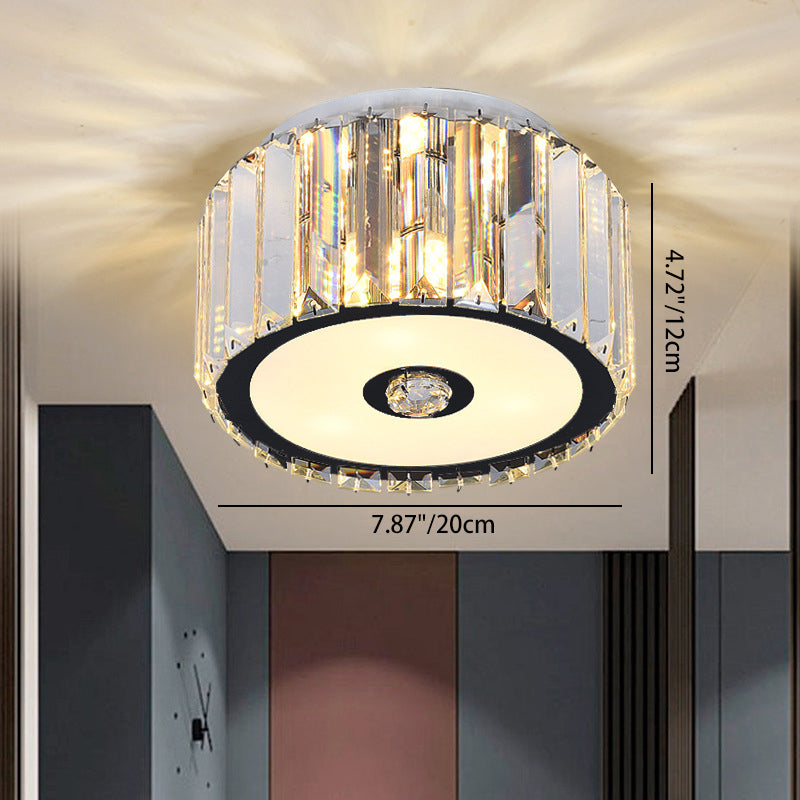 Contemporáneo Cilindro Escandinavo Cuadrado Tira de Acero Inoxidable Cristal Acrílico Lámpara de Techo de Montaje Empotrado de 4 Luces para Sala de Estar 