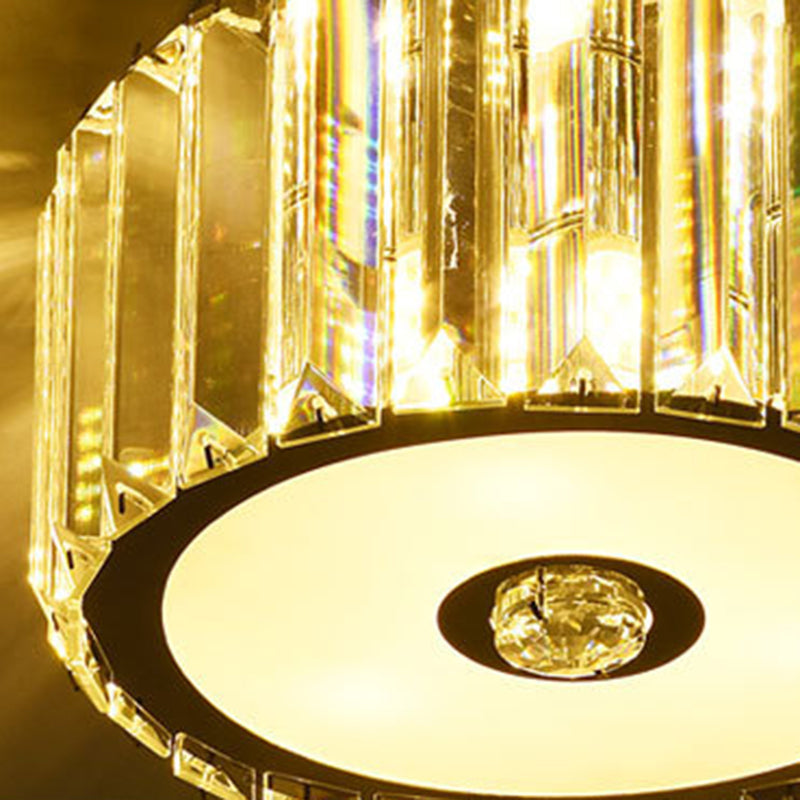 Contemporáneo Cilindro Escandinavo Cuadrado Tira de Acero Inoxidable Cristal Acrílico Lámpara de Techo de Montaje Empotrado de 4 Luces para Sala de Estar 