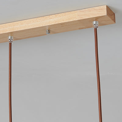 Contemporain Scandinave Demi-cercle Cylindre Vertical Bois Verre 1/3 Lumière Suspension Luminaire Îlot Pour Salon 