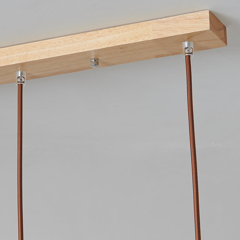 Contemporain Scandinave Demi-cercle Cylindre Vertical Bois Verre 1/3 Lumière Suspension Luminaire Îlot Pour Salon 