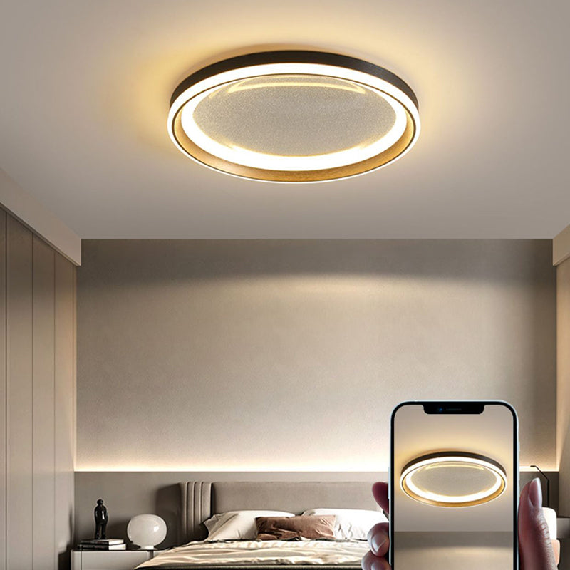 Modern Luxury Round Star Iron Aluminum Acrylic LED Flush Mount Ceiling Light For Bedroom