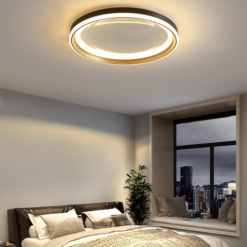 Modern Luxury Round Star Iron Aluminum Acrylic LED Flush Mount Ceiling Light For Bedroom