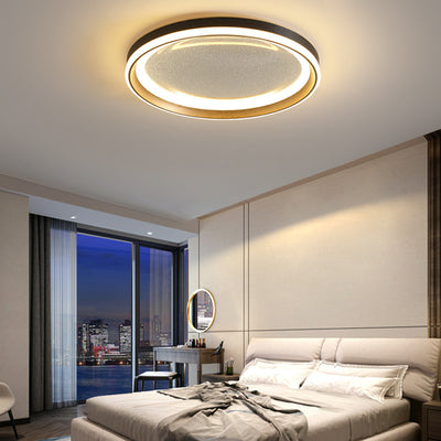 Modern Luxury Round Star Iron Aluminum Acrylic LED Flush Mount Ceiling Light For Bedroom