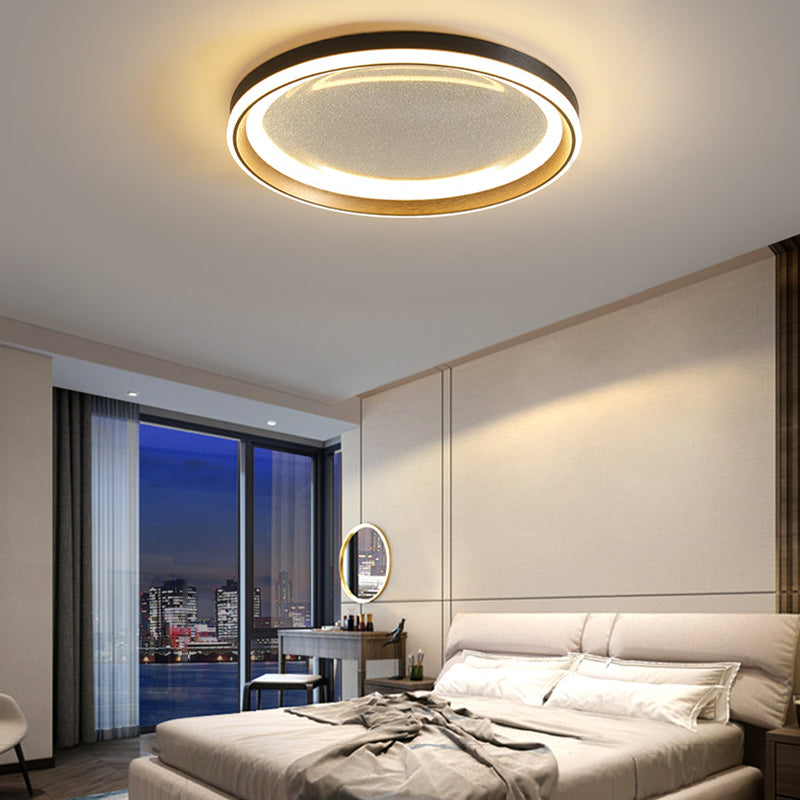 Modern Luxury Round Star Iron Aluminum Acrylic LED Flush Mount Ceiling Light For Bedroom