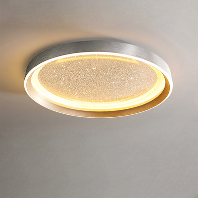 Modern Luxury Round Star Iron Aluminum Acrylic LED Flush Mount Ceiling Light For Bedroom