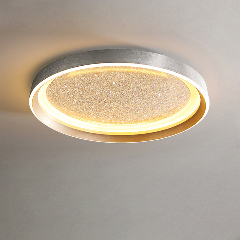 Modern Luxury Round Star Iron Aluminum Acrylic LED Flush Mount Ceiling Light For Bedroom