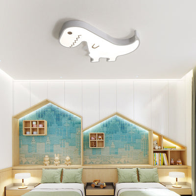 Plafonnier LED en acrylique et fer avec dinosaure pour enfants, style scandinave contemporain, pour chambre à coucher 