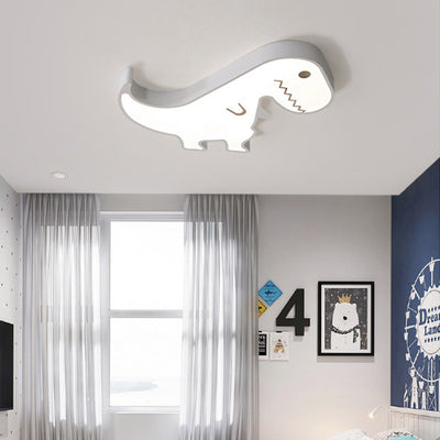 Plafonnier LED en acrylique et fer avec dinosaure pour enfants, style scandinave contemporain, pour chambre à coucher 
