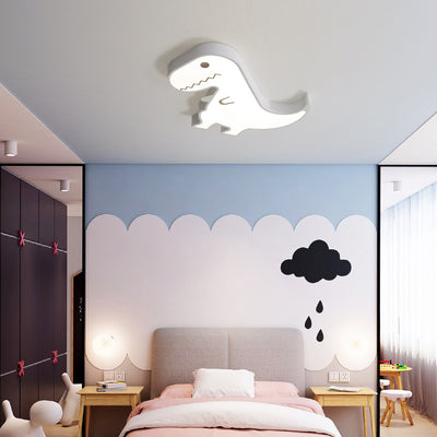 Plafonnier LED en acrylique et fer avec dinosaure pour enfants, style scandinave contemporain, pour chambre à coucher 