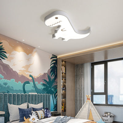 Plafonnier LED en acrylique et fer avec dinosaure pour enfants, style scandinave contemporain, pour chambre à coucher 