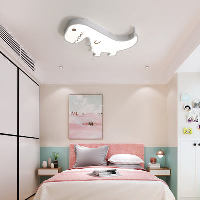 Plafonnier LED en acrylique et fer avec dinosaure pour enfants, style scandinave contemporain, pour chambre à coucher 