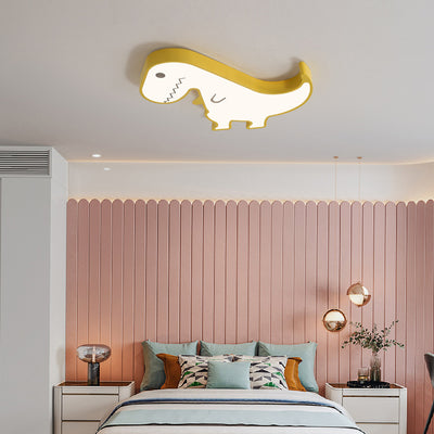 Plafonnier LED en acrylique et fer avec dinosaure pour enfants, style scandinave contemporain, pour chambre à coucher 