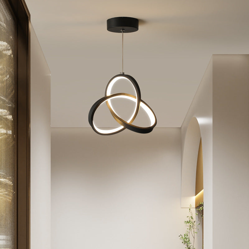 Lámpara colgante LED de aluminio acrílico en forma de triángulo con diseño minimalista moderno para sala de estar 