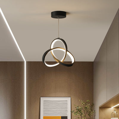 Lámpara colgante LED de aluminio acrílico en forma de triángulo con diseño minimalista moderno para sala de estar 