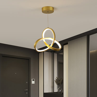 Lámpara colgante LED de aluminio acrílico en forma de triángulo con diseño minimalista moderno para sala de estar 
