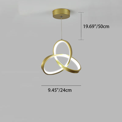 Lámpara colgante LED de aluminio acrílico en forma de triángulo con diseño minimalista moderno para sala de estar 