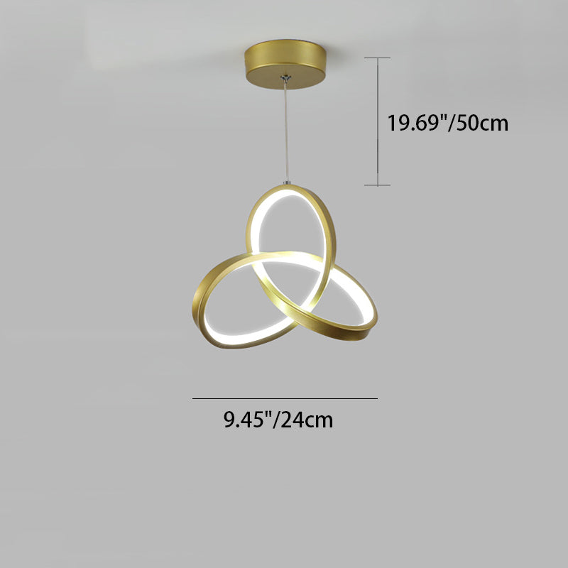 Lámpara colgante LED de aluminio acrílico en forma de triángulo con diseño minimalista moderno para sala de estar 