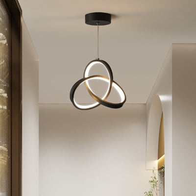 Lámpara colgante LED de aluminio acrílico en forma de triángulo con diseño minimalista moderno para sala de estar 