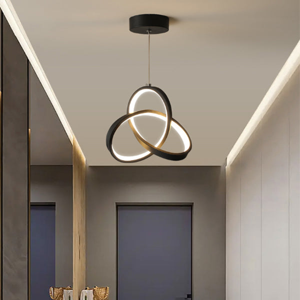 Lámpara colgante LED de aluminio acrílico en forma de triángulo con diseño minimalista moderno para sala de estar 