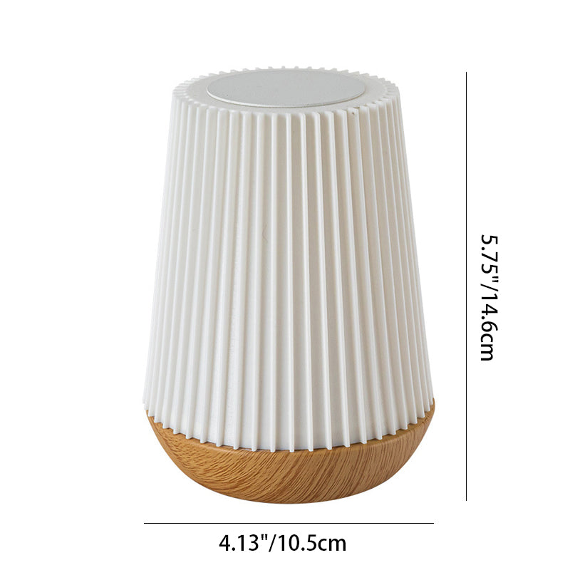 Lampe de table LED en acrylique bois métal rayé rond minimaliste moderne pour chambre 