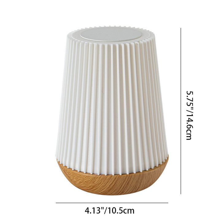 Lampe de table LED en acrylique bois métal rayé rond minimaliste moderne pour chambre 