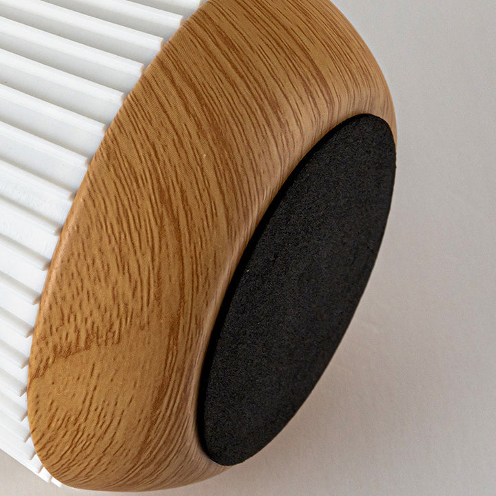 Lampe de table LED en acrylique bois métal rayé rond minimaliste moderne pour chambre 