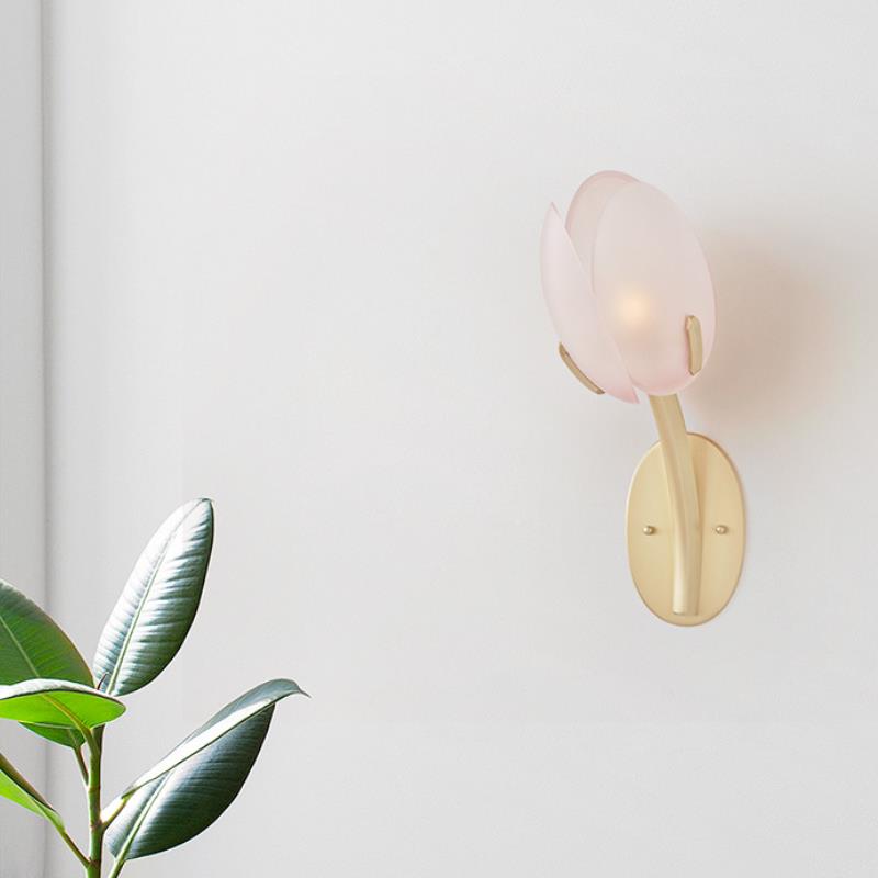 Applique murale contemporaine scandinave Pod Base ovale en fer et verre 1/2 lumière pour chambre 