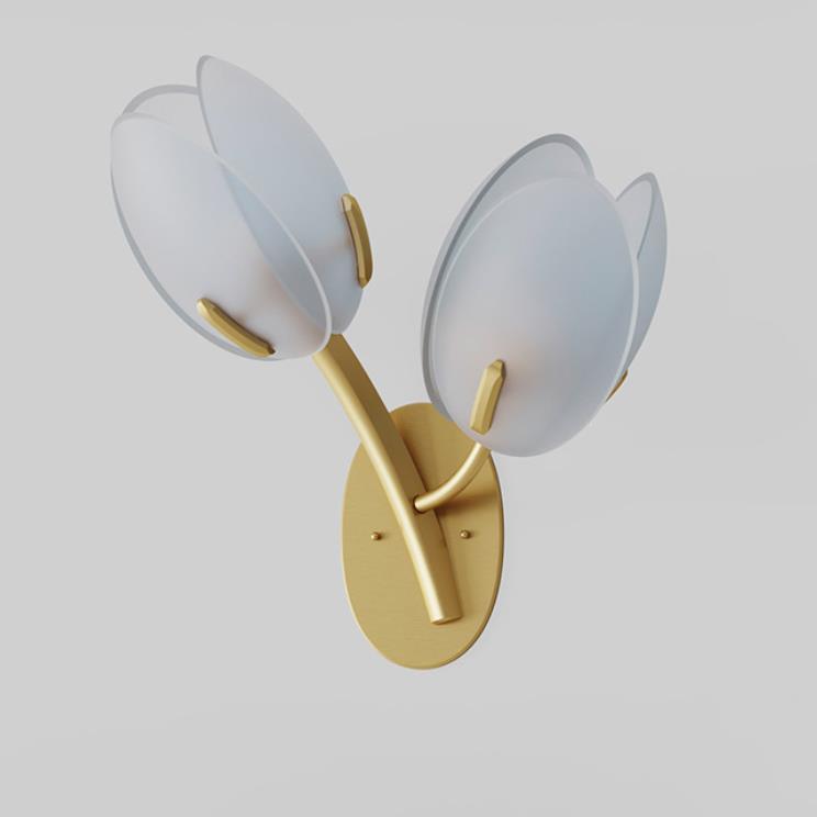 Applique murale contemporaine scandinave Pod Base ovale en fer et verre 1/2 lumière pour chambre 