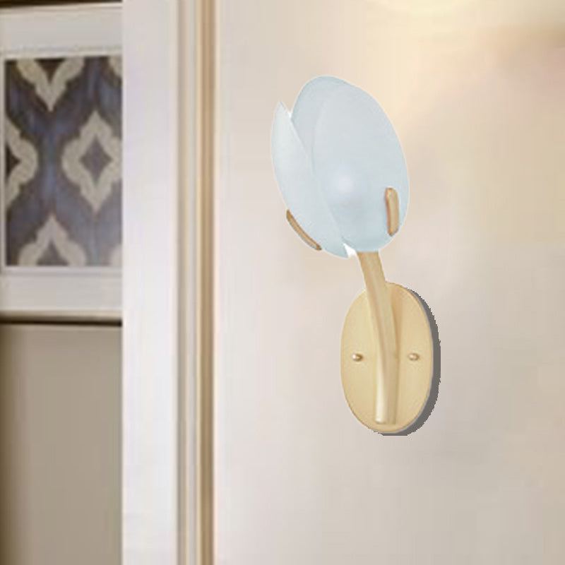 Applique murale contemporaine scandinave Pod Base ovale en fer et verre 1/2 lumière pour chambre 