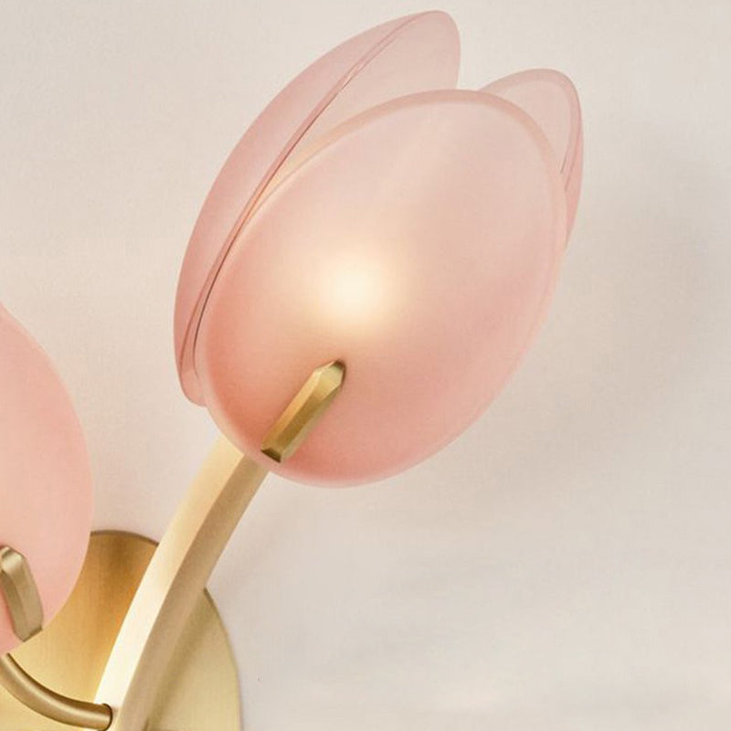 Applique murale contemporaine scandinave Pod Base ovale en fer et verre 1/2 lumière pour chambre 
