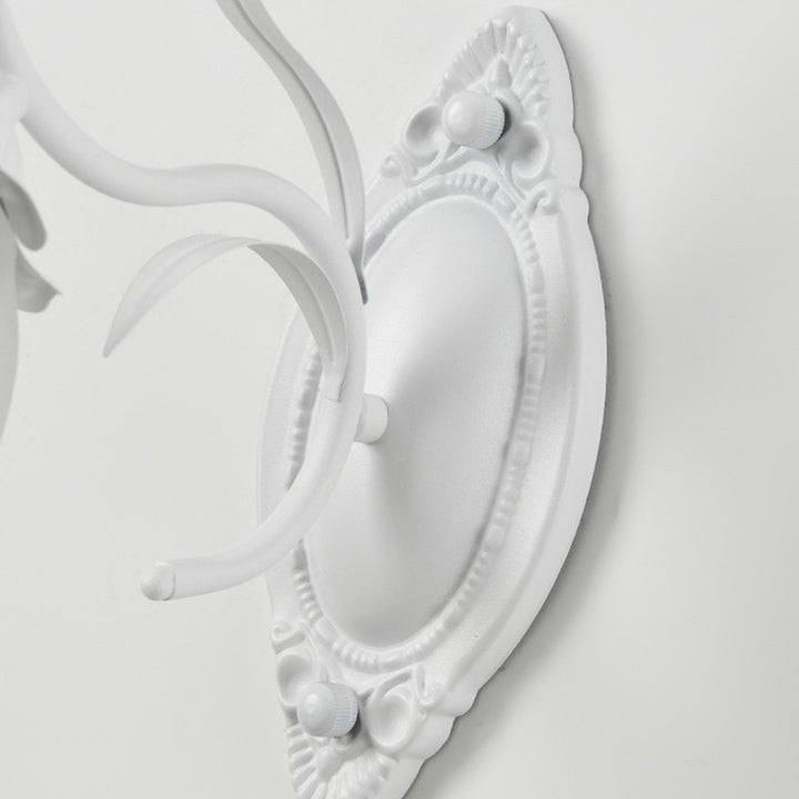 Contemporary Creative Flower Branch Iron Glass 1/2 Light Wall Sconce Lamp For Living Room