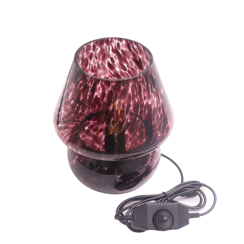 Contemporary Creative Oval Round Table Spotted Mushroom Glass 1-Light Table Lamp