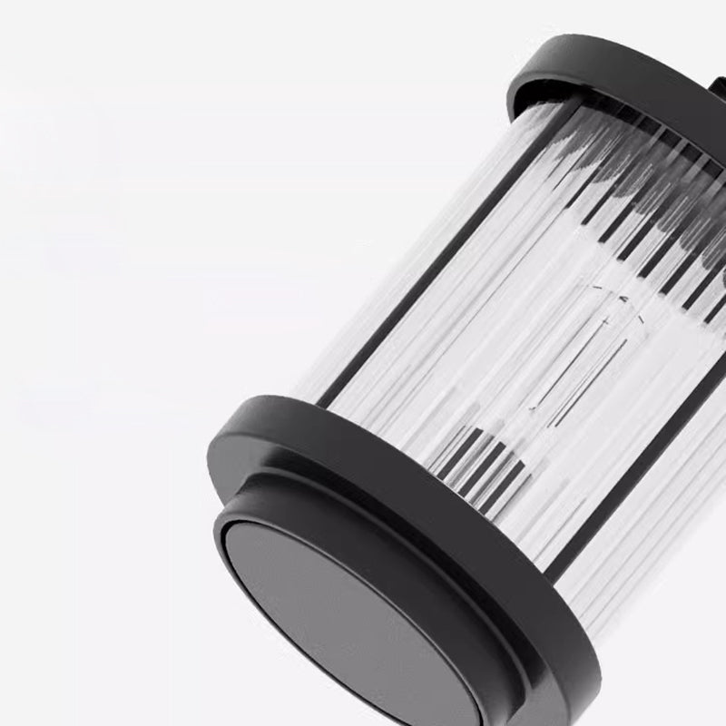 Cylindre solaire minimaliste moderne étanche en aluminium, fer et verre avec 1 lumière pour le paysage extérieur de patio 