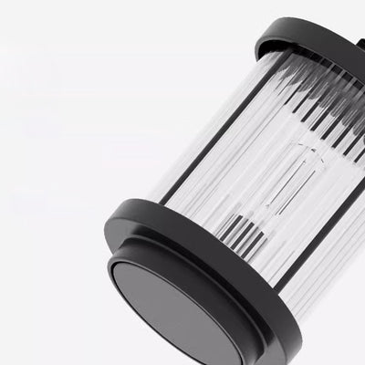 Cylindre solaire minimaliste moderne étanche en aluminium, fer et verre avec 1 lumière pour le paysage extérieur de patio 