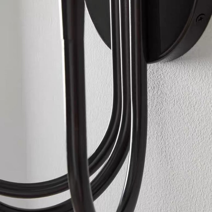 Zeitgenössische skandinavische Arc Branch Disc Base Hardware 3-Licht Wandlampenleuchte für Wohnzimmer 