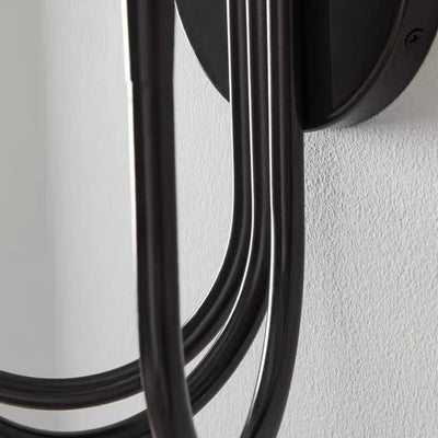 Applique murale 3 lumières avec base en disque et branche d'arc scandinave contemporaine pour salon 