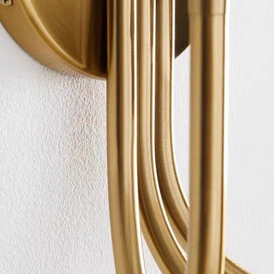 Applique murale 3 lumières avec base en disque et branche d'arc scandinave contemporaine pour salon 
