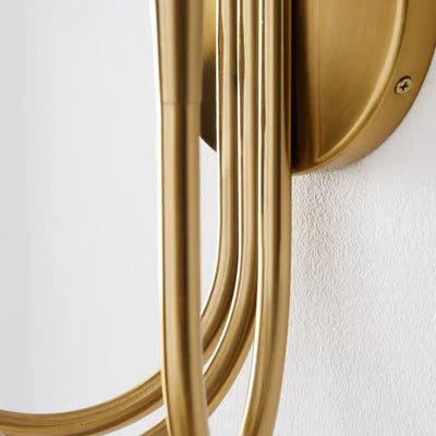 Applique murale 3 lumières avec base en disque et branche d'arc scandinave contemporaine pour salon 