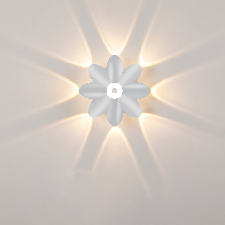 Applique murale LED en aluminium moulé sous pression minimaliste moderne imperméable avec fleur de prunier en acrylique pour salon 