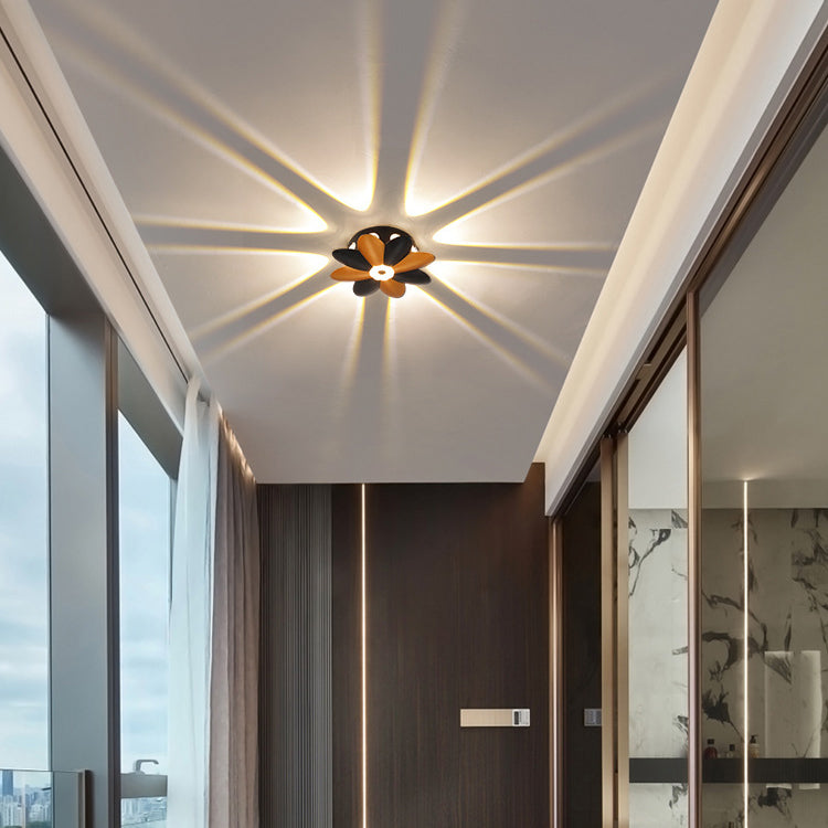 Applique murale LED en aluminium moulé sous pression minimaliste moderne imperméable avec fleur de prunier en acrylique pour salon 