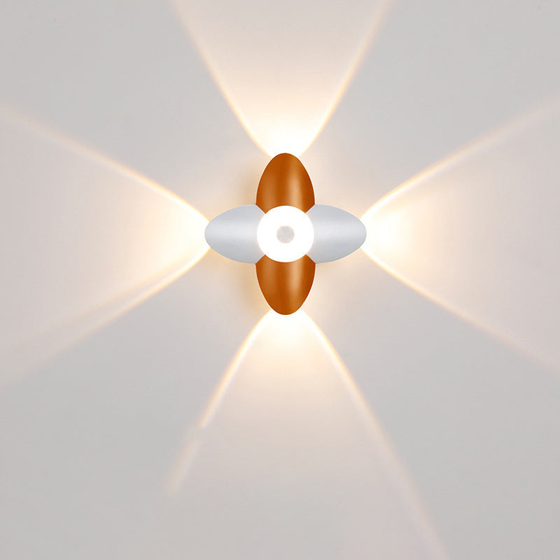 Applique murale LED en aluminium moulé sous pression minimaliste moderne imperméable avec fleur de prunier en acrylique pour salon 