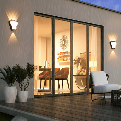 Lampe murale d'extérieur contemporaine créative étanche en aluminium moulé sous pression en forme de gourde avec LED pour patio extérieur 