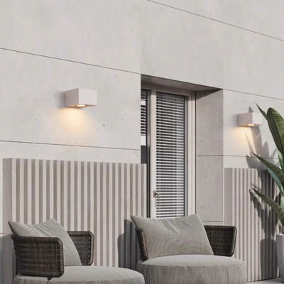 Applique Murale LED Carrée Rectangle Minimaliste Moderne Étanche en Terrazzo pour Patio Extérieur 