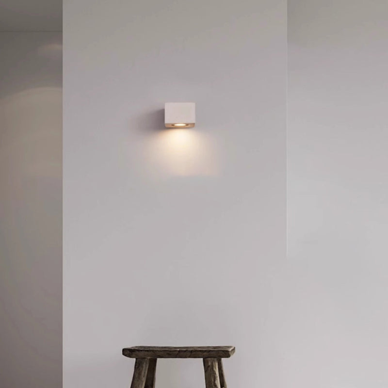 Applique Murale LED Carrée Rectangle Minimaliste Moderne Étanche en Terrazzo pour Patio Extérieur 