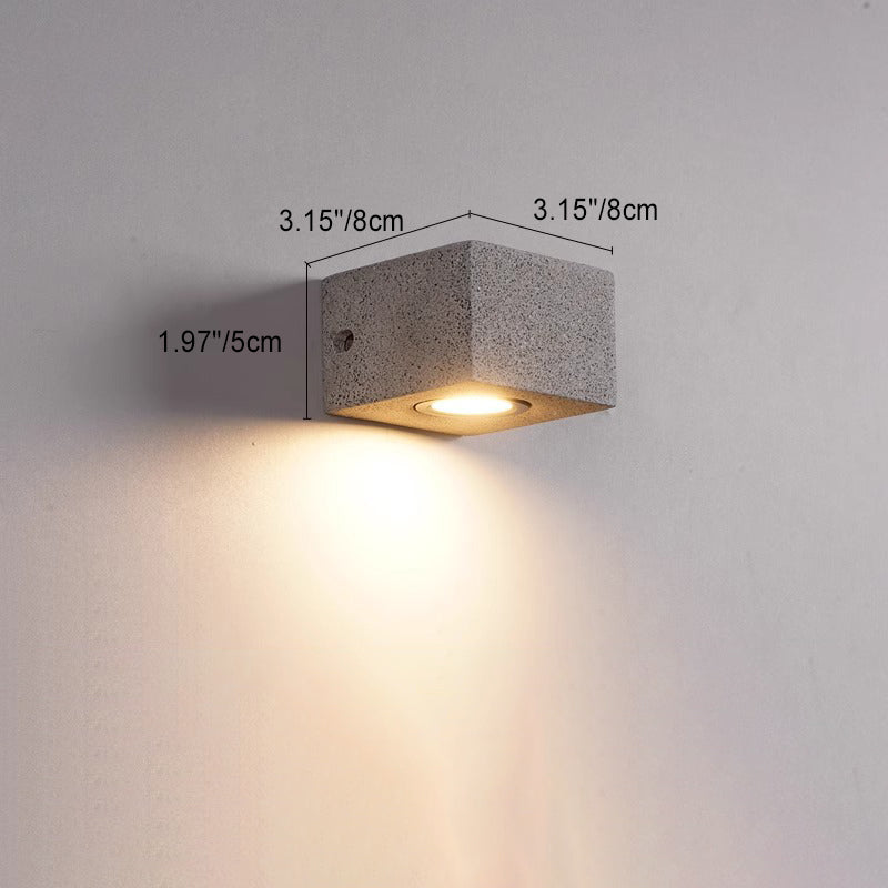 Applique Murale LED Carrée Rectangle Minimaliste Moderne Étanche en Terrazzo pour Patio Extérieur 