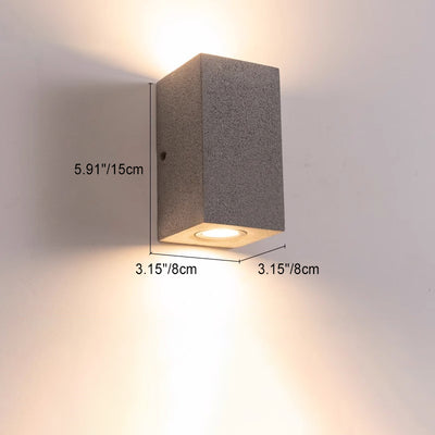 Applique Murale LED Carrée Rectangle Minimaliste Moderne Étanche en Terrazzo pour Patio Extérieur 