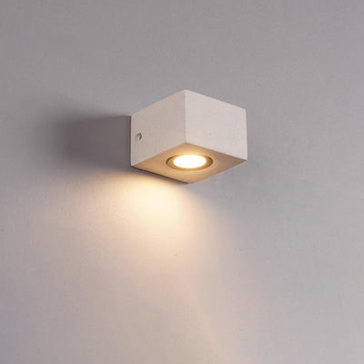 Applique Murale LED Carrée Rectangle Minimaliste Moderne Étanche en Terrazzo pour Patio Extérieur 
