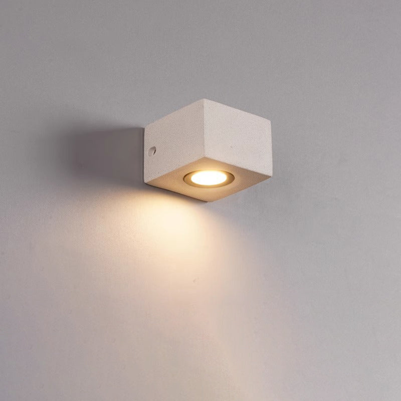 Applique Murale LED Carrée Rectangle Minimaliste Moderne Étanche en Terrazzo pour Patio Extérieur 